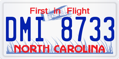 NC license plate DMI8733