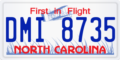 NC license plate DMI8735