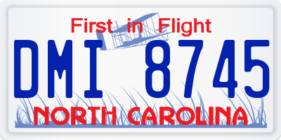 NC license plate DMI8745