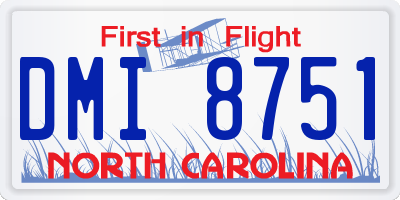 NC license plate DMI8751