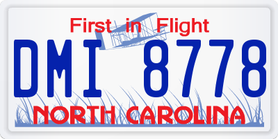 NC license plate DMI8778