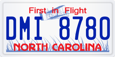 NC license plate DMI8780