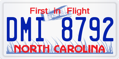 NC license plate DMI8792