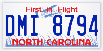 NC license plate DMI8794