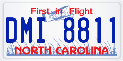 NC license plate DMI8811