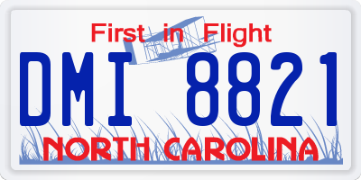 NC license plate DMI8821