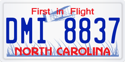 NC license plate DMI8837