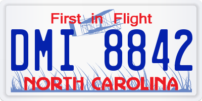NC license plate DMI8842