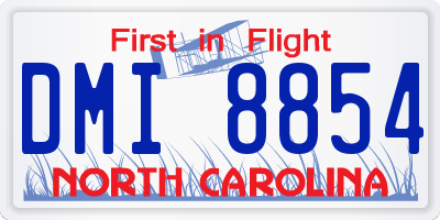NC license plate DMI8854