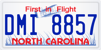 NC license plate DMI8857