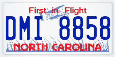 NC license plate DMI8858