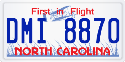 NC license plate DMI8870