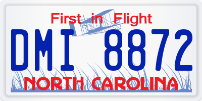 NC license plate DMI8872