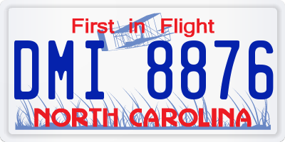 NC license plate DMI8876