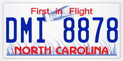 NC license plate DMI8878