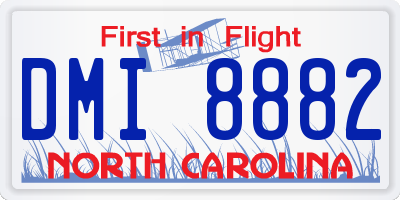 NC license plate DMI8882