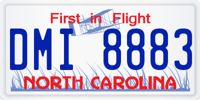 NC license plate DMI8883