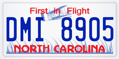 NC license plate DMI8905
