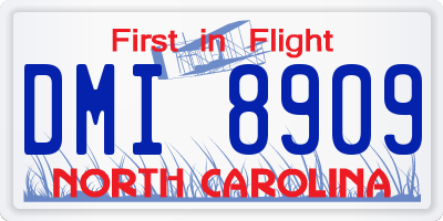 NC license plate DMI8909