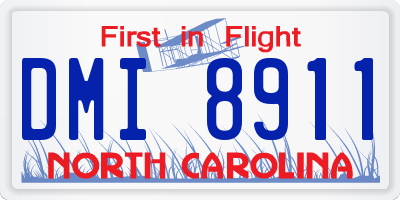 NC license plate DMI8911