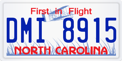 NC license plate DMI8915