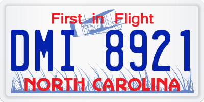 NC license plate DMI8921