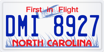 NC license plate DMI8927