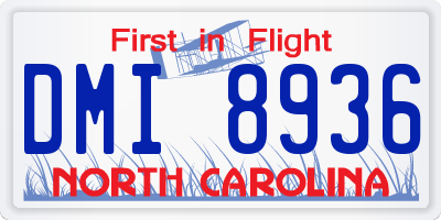 NC license plate DMI8936