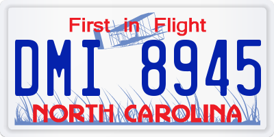 NC license plate DMI8945