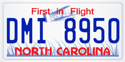 NC license plate DMI8950