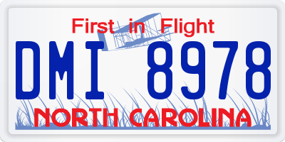NC license plate DMI8978