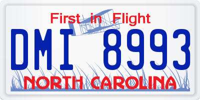 NC license plate DMI8993