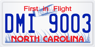 NC license plate DMI9003