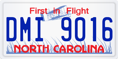 NC license plate DMI9016