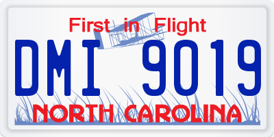 NC license plate DMI9019