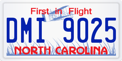 NC license plate DMI9025