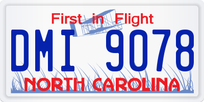 NC license plate DMI9078