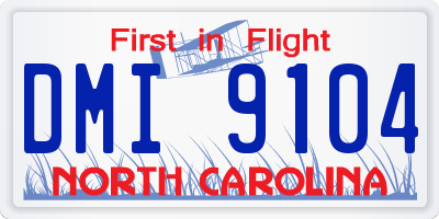 NC license plate DMI9104