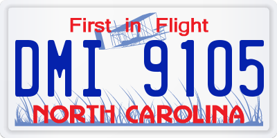 NC license plate DMI9105