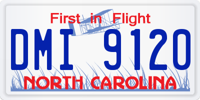NC license plate DMI9120
