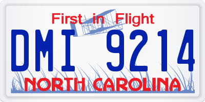 NC license plate DMI9214