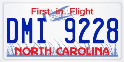 NC license plate DMI9228