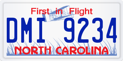 NC license plate DMI9234