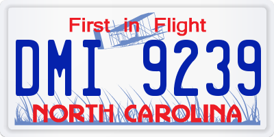 NC license plate DMI9239