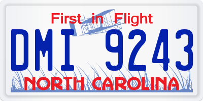 NC license plate DMI9243