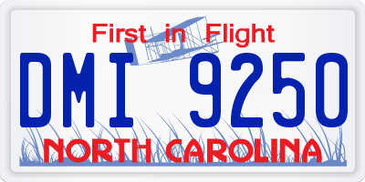 NC license plate DMI9250