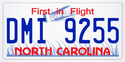 NC license plate DMI9255