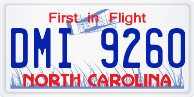NC license plate DMI9260