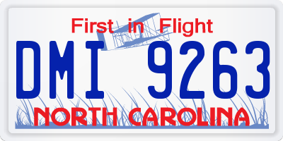 NC license plate DMI9263