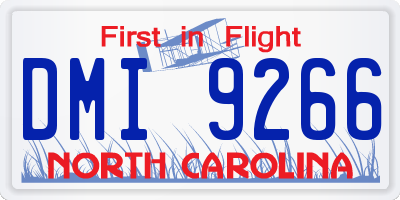 NC license plate DMI9266